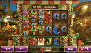 Screenshot showing a winning spin during the Extra Chilli Megaways bonus round